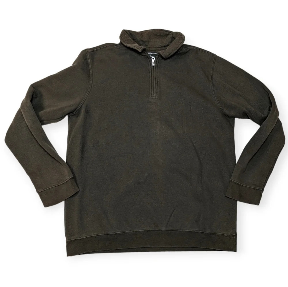 Men's Croft & Barrow® Easy-Care Extra Soft Quarter-Zip Fleece Pullover M Green